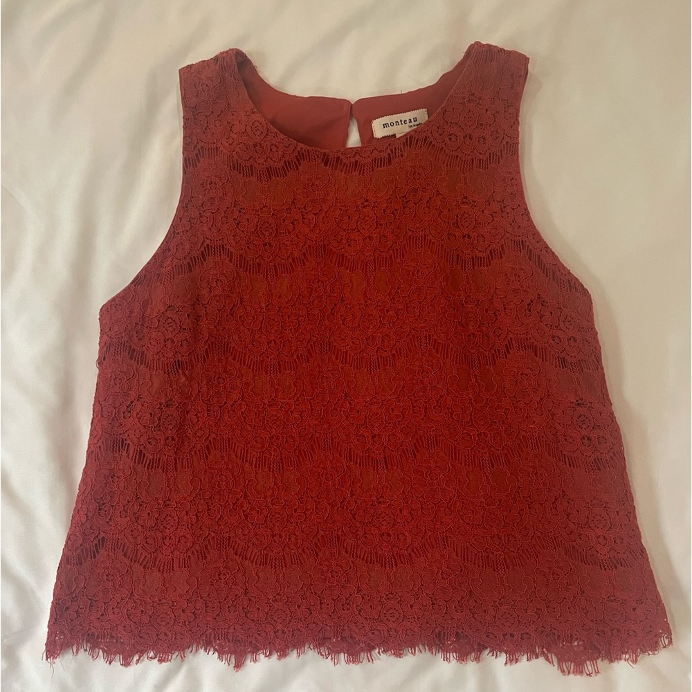 Crop lace tank top